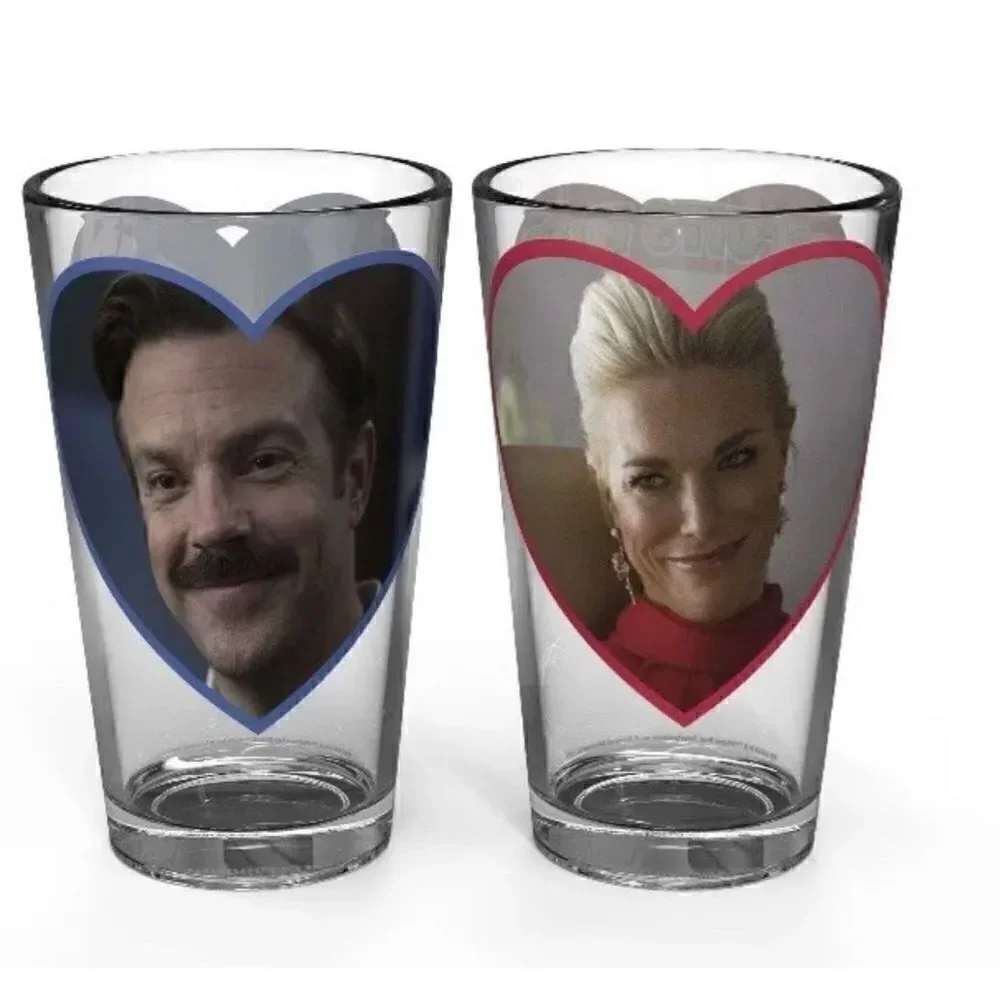 Ted Lasso ZAK! Double Sided 10oz Glass Set Apple TV Show New in box